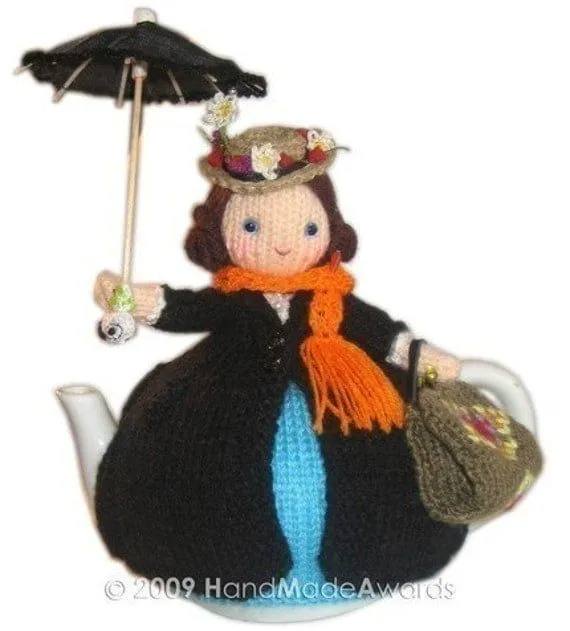 Hermosa MARY POPPINS tetera Pdf Email Crochet por HandMadeAwards