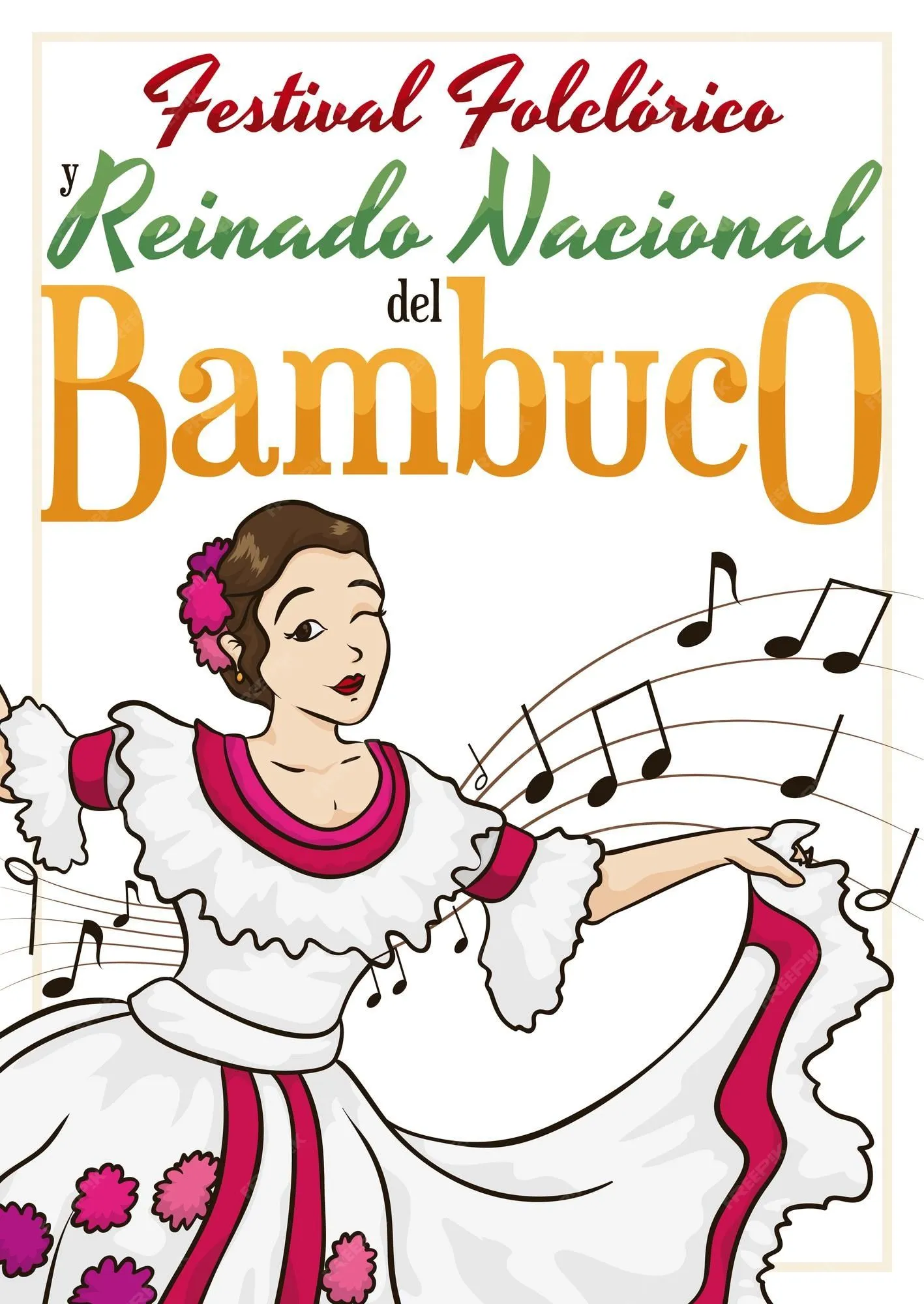 Hermosa reina colombiana para festival folklórico y concurso bambuco | Vector Premium Hermosa reina colombiana para festival folklórico y concurso bambuco | Vector Premium