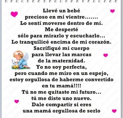 hermosas palabras para nosotras q estamos esperan do un bebe ...