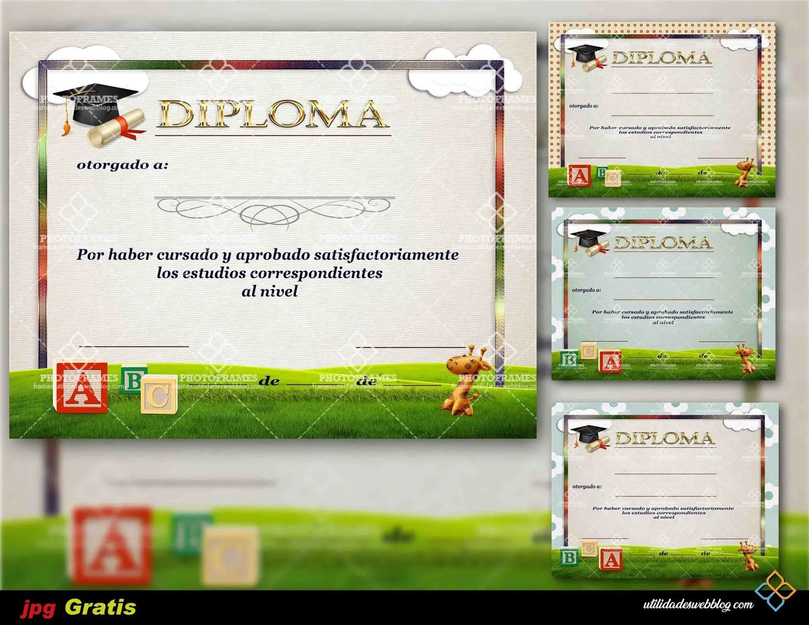 4 Hermosas plantillas de diplomas para kinder y parvularia | Photo Frames 4 Hermosas plantillas de diplomas para kinder y parvularia | Photo Frames