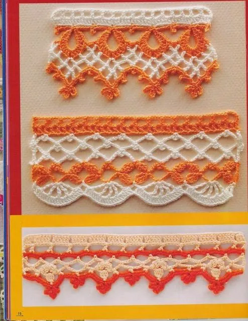 3 hermosas puntillas / esquemas crochet para descargar | Crochet y ... 3 hermosas puntillas / esquemas crochet para descargar | Crochet y ...
