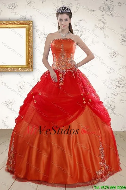 Hermosas sin tirantes Apliques Sweet 16 vestidos en rojo ... Hermosas sin tirantes Apliques Sweet 16 vestidos en rojo ...