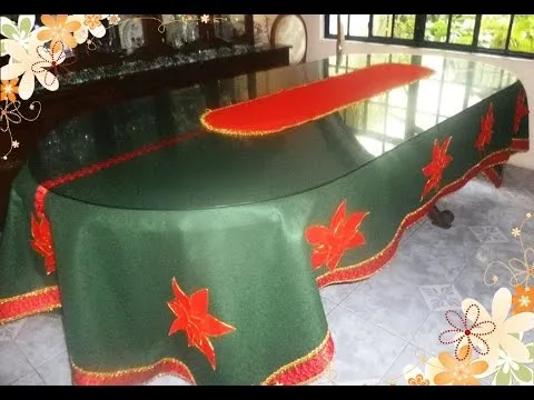 Cómo realizar un Hermoso mantel navideño, en fieltro. - YouTube Cómo realizar un Hermoso mantel navideño, en fieltro. - YouTube