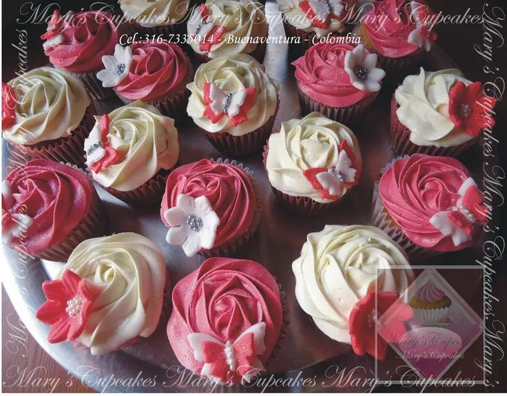 HERMOSOS Y DELICIOSOS CUPCAKES, DECORADOS CON CHOCOLATE BLANCO Y ...