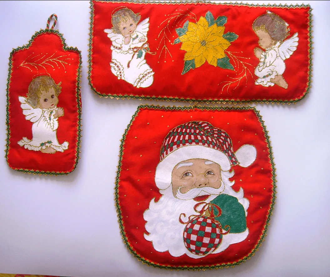 hermosos juegos de bano tecnica pintura en tela sobre figuras pegadas ...