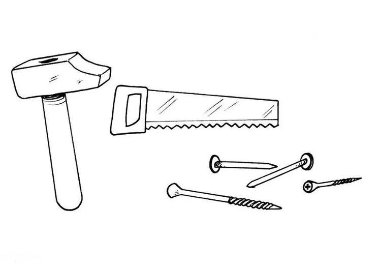 Herramientas de un carpintero para colorear - Imagui