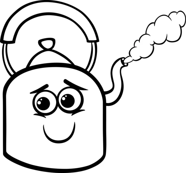 Hervidor de agua y vapor para colorear página — Vector stock ... Hervidor de agua y vapor para colorear página — Vector stock ...