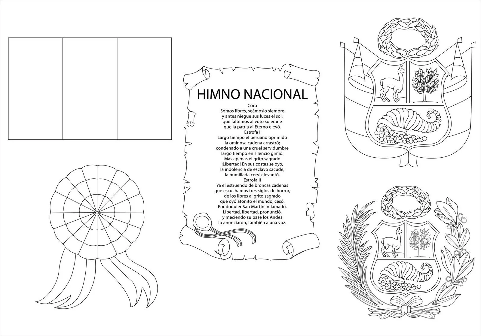 Himno nacional para colorear - Imagui