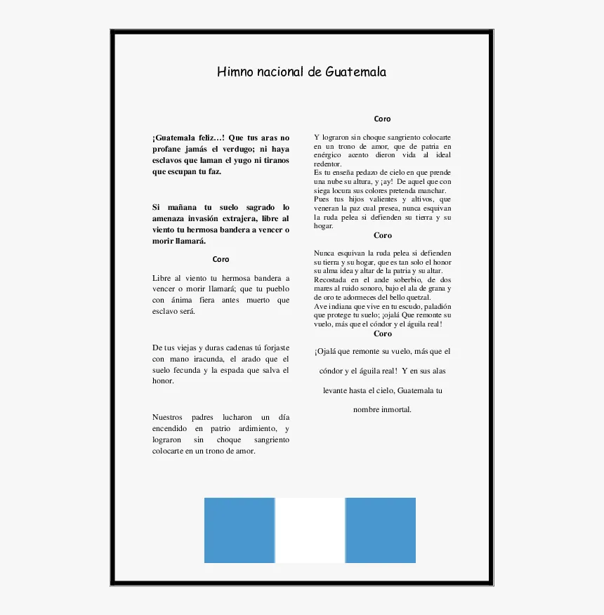 Himno Nacional De Guatemala Coro, HD Png Download , Transparent Png Image - PNGitem Himno Nacional De Guatemala Coro, HD Png Download , Transparent Png Image - PNGitem