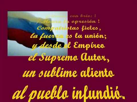 Himno Nacional de la República Bolivarina de Venezuela - YouTube