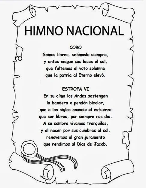 Dibujo del himno nacional del Perú para colorear - Imagui