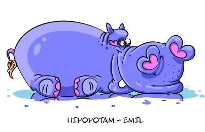 Hipopótamo azul enamorado | Imagenes Sin Copyright Hipopótamo azul enamorado | Imagenes Sin Copyright