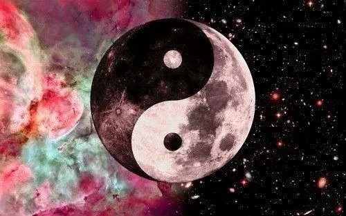 hippie hipster galaxy yin yang ying yang good vibes positividade ...