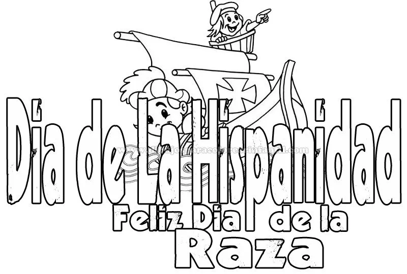 Dia de Hispanidad para colorear ~ Dibujos para Colorear Infantil