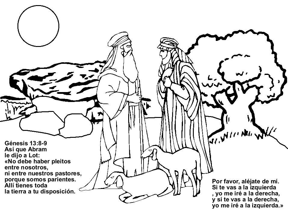 Historia de Abram y Lot para colorear ~ Dibujos Cristianos Para ... Historia de Abram y Lot para colorear ~ Dibujos Cristianos Para ...