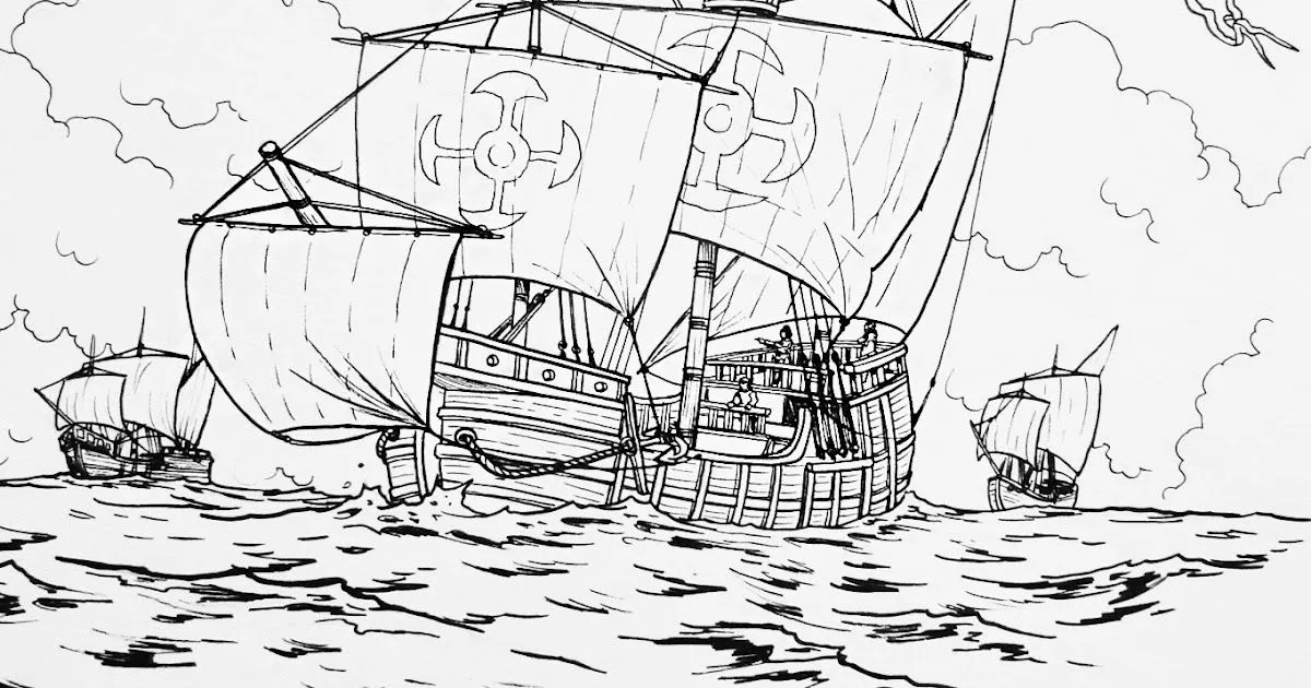 Historia de las civilizaciones: Momentos del descubrimiento de América para colorear (historia para niños) Historia de las civilizaciones: Momentos del descubrimiento de América para colorear (historia para niños)
