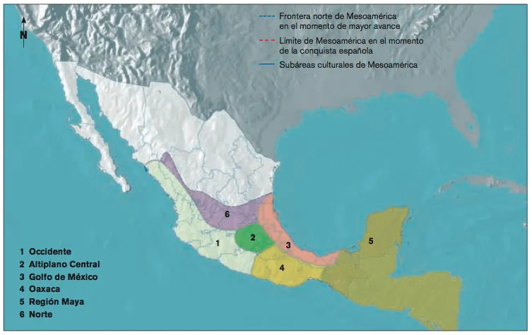 Historia. Cuarto Grado.: Mapa de las áreas de Mesoamérica Historia. Cuarto Grado.: Mapa de las áreas de Mesoamérica