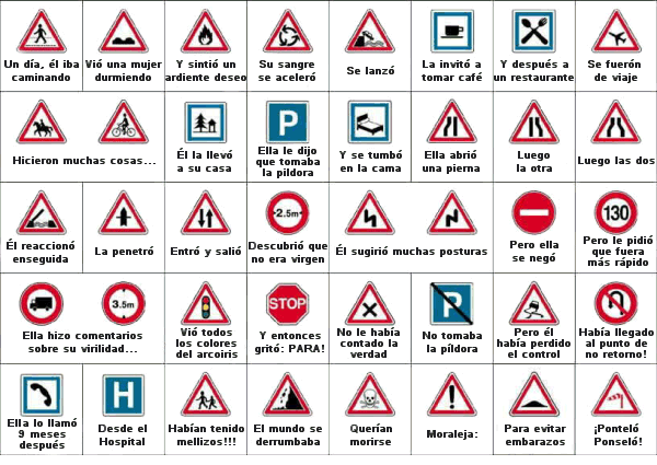 Historia en las señales de trafico.... - Chistes D Historia en las señales de trafico.... - Chistes D