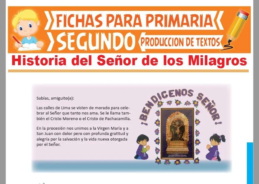 Historia del Señor de los Milagros para Segundo Grado de Primaria – 2023