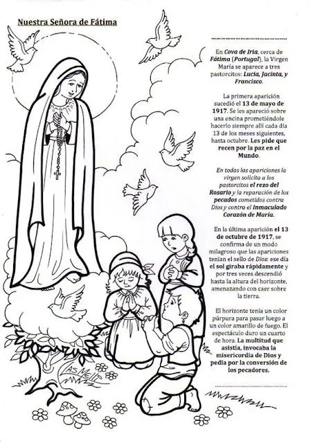Dibujo de la Virgen de Fátima para colorear - Imagui Dibujo de la Virgen de Fátima para colorear - Imagui