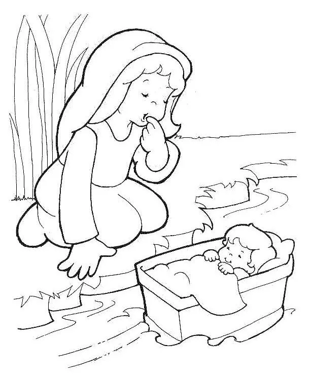 Historias Cristianas: Para colorear Moises