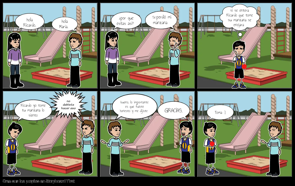 HISTORIETA SOBRE EL VALOR DE LA HONESTIDAD Storyboard HISTORIETA SOBRE EL VALOR DE LA HONESTIDAD Storyboard