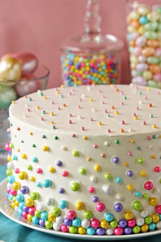 HLo-Tips: Pastel decorado con perlas de colores, fácil, sencillo y ...