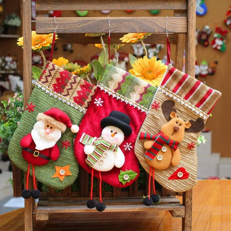 HOBBMS 2019 Nueva decoración de Navidad Stocking de Santa Claus medias de Navidad  Medias Botas de
