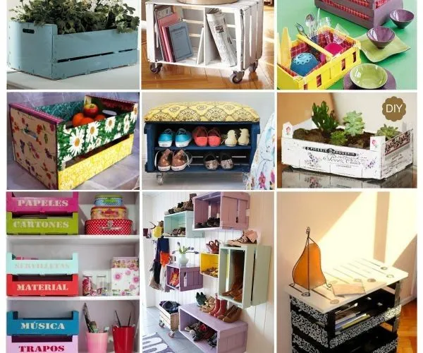 HOGAR Y JARDIN: Ideas para decorar huacales HOGAR Y JARDIN: Ideas para decorar huacales