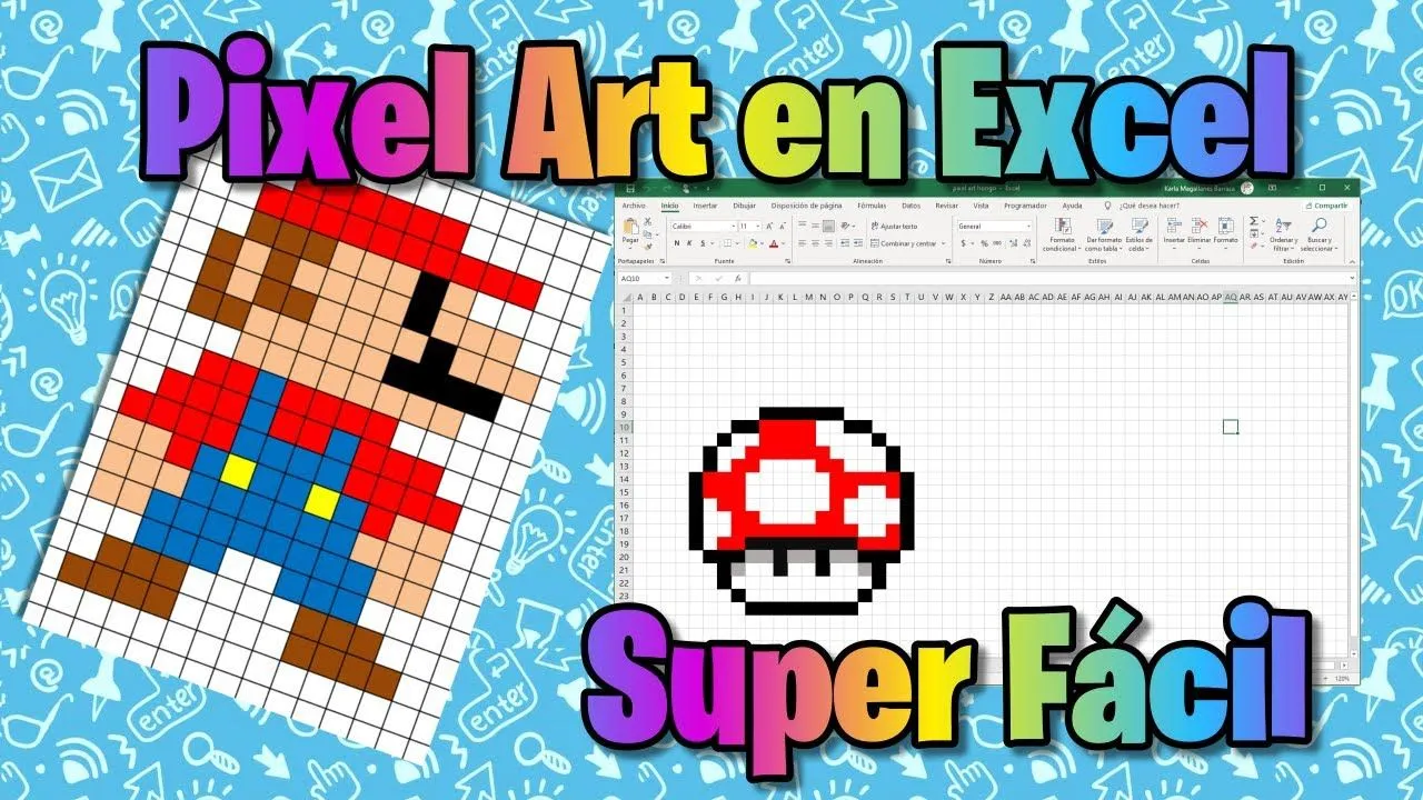 Como hacer una hoja cuadriculada en Excel / pixel art en Excel fácil - YouTube Como hacer una hoja cuadriculada en Excel / pixel art en Excel fácil - YouTube
