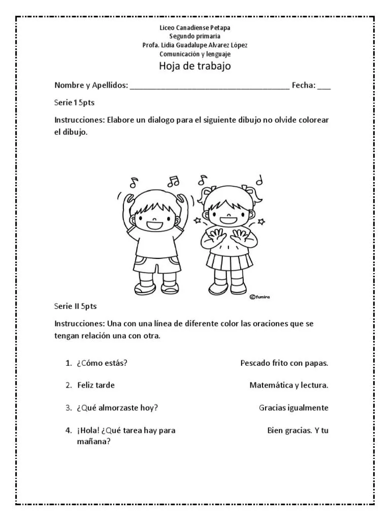Hoja de Trabajo Del Dialogo | PDF