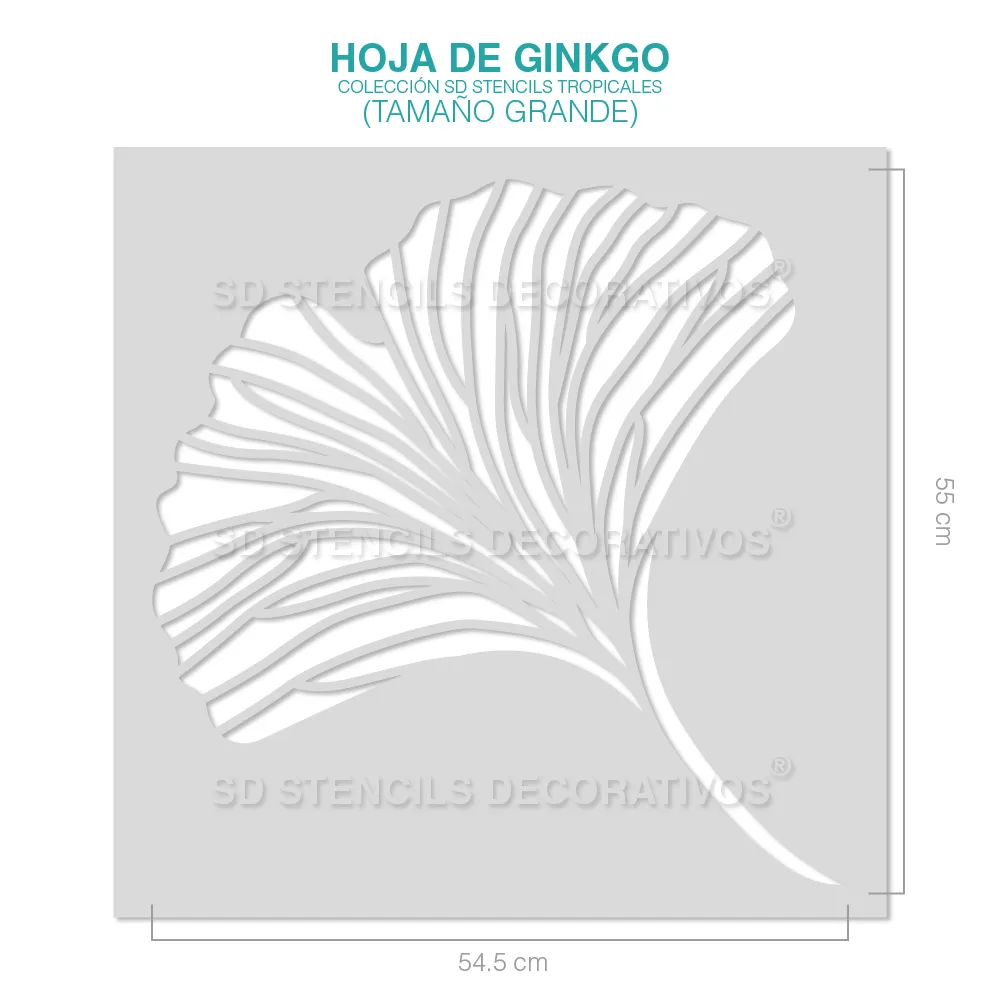 HOJA DE GINKGO -Stencil, plantilla decorativa para pintar – SD Stencils Decorativos HOJA DE GINKGO -Stencil, plantilla decorativa para pintar – SD Stencils Decorativos