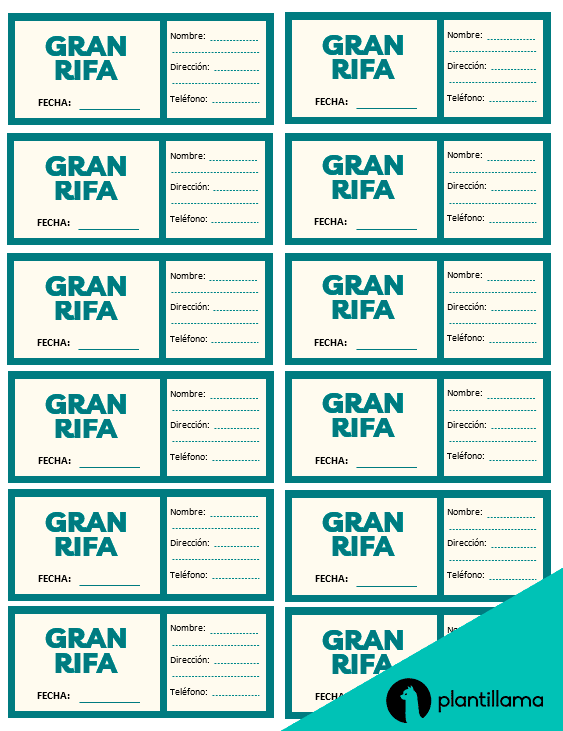 ▷ Hoja de RIFA de 100 números para imprimir en Excel - [2023 ]