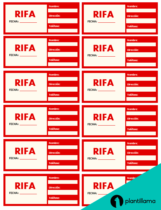 ▷ Hoja de RIFA de 100 números para imprimir en Excel - [2023 ]