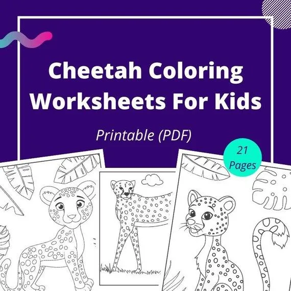 Hojas de trabajo para colorear de guepardo para niños Libro - Etsy México