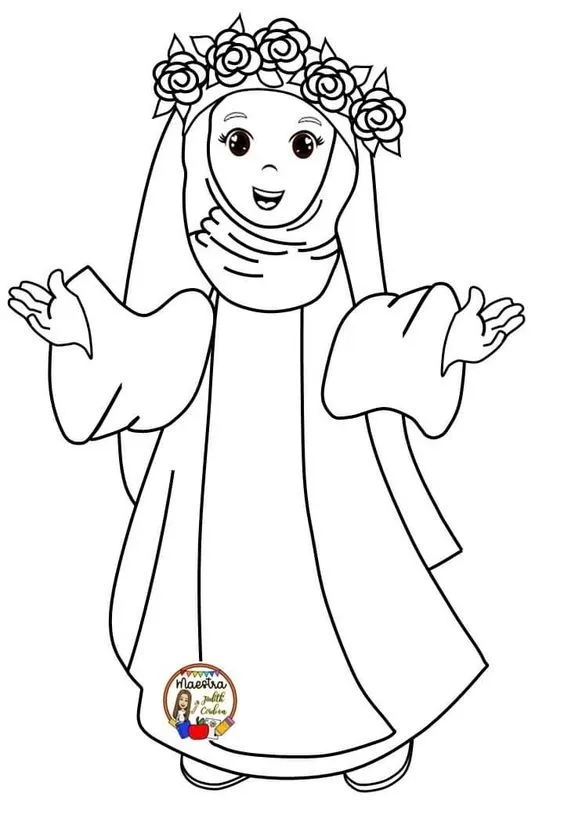 Hojas para colorear Santa Rosa de Lima | Maestra de Inicial Hojas para colorear Santa Rosa de Lima | Maestra de Inicial