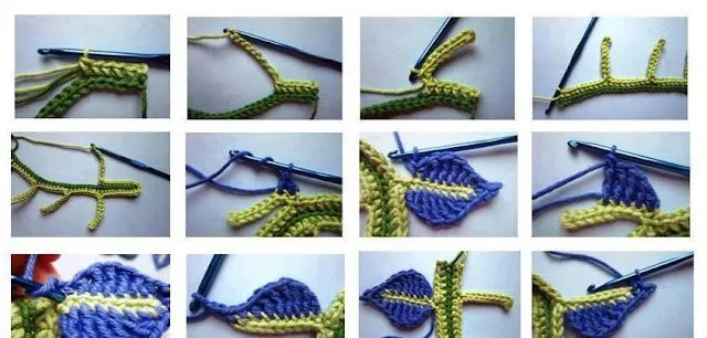 Como hacer Hojas de Crochet con Cadenetas - Patrones Crochet Como hacer Hojas de Crochet con Cadenetas - Patrones Crochet