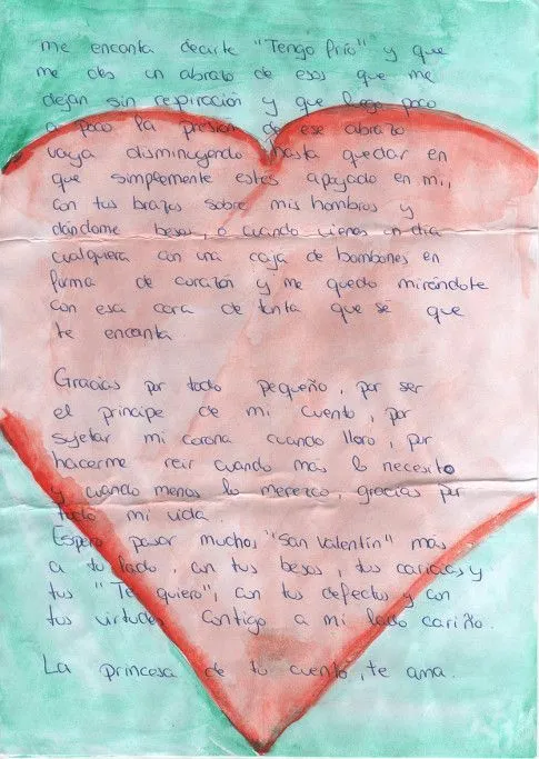 Carta de amor decorada - Imagui