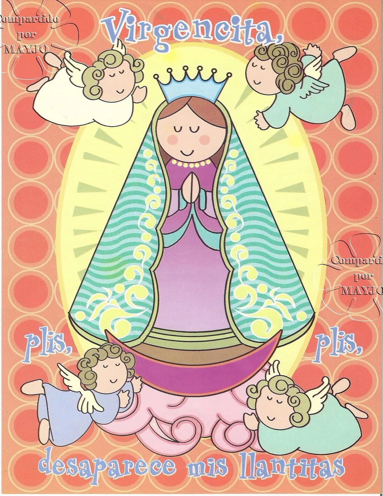 Hojas decoradas de la Virgencita Moderna | Manualidades mayjo Hojas decoradas de la Virgencita Moderna | Manualidades mayjo