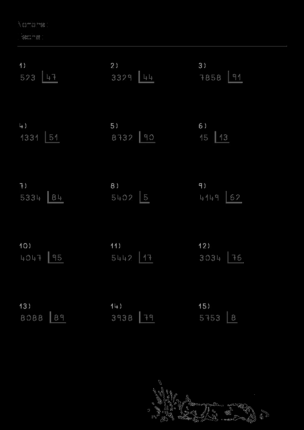 Hojas de Ejercicios de Divisiones para Imprimir | Todosobresaliente.