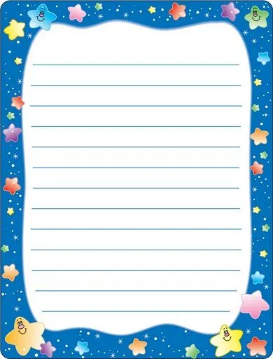HOJAS PARA ESCRIBIR PARA NIÑOS CON DIBUJOS
