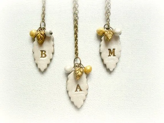 Hojas de invierno collar porcelana fria personalizado por GBILOBA Hojas de invierno collar porcelana fria personalizado por GBILOBA