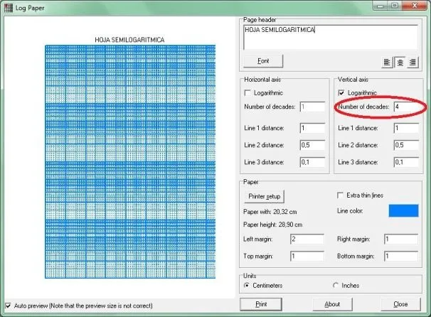 Hoja semi logaritmica para imprimir - Imagui