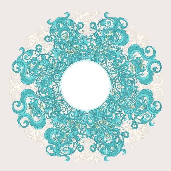 hojas patrón redondo con turquesa — Vector stock © Grey_ant #22167145