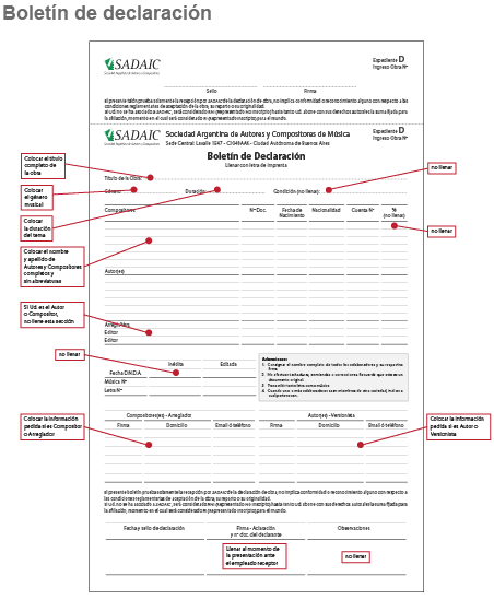 SADAIC :: Cómo registrar las Obras