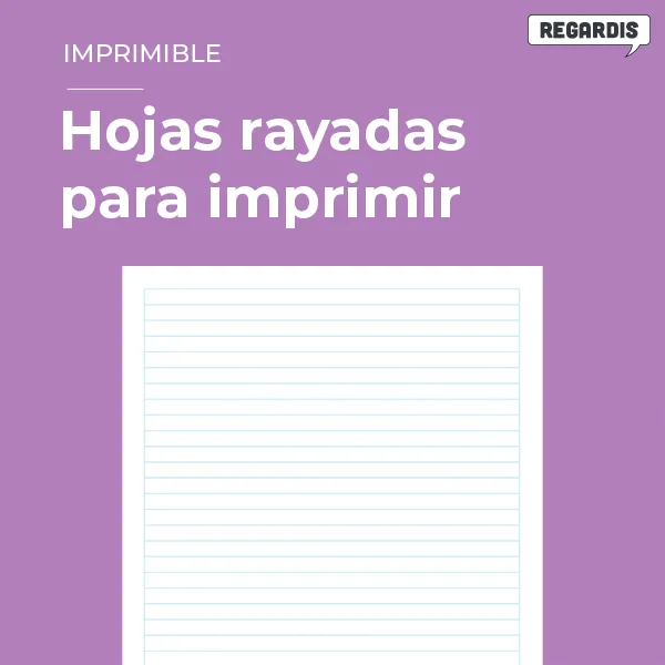 Hojas rayadas para imprimir gratis (PDF) - Regardis Hojas rayadas para imprimir gratis (PDF) - Regardis