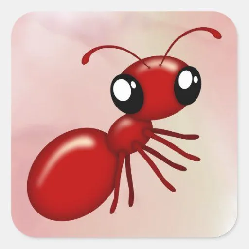 Hojas rojas del pegatina de la hormiga del dibujo | Zazzle Hojas rojas del pegatina de la hormiga del dibujo | Zazzle