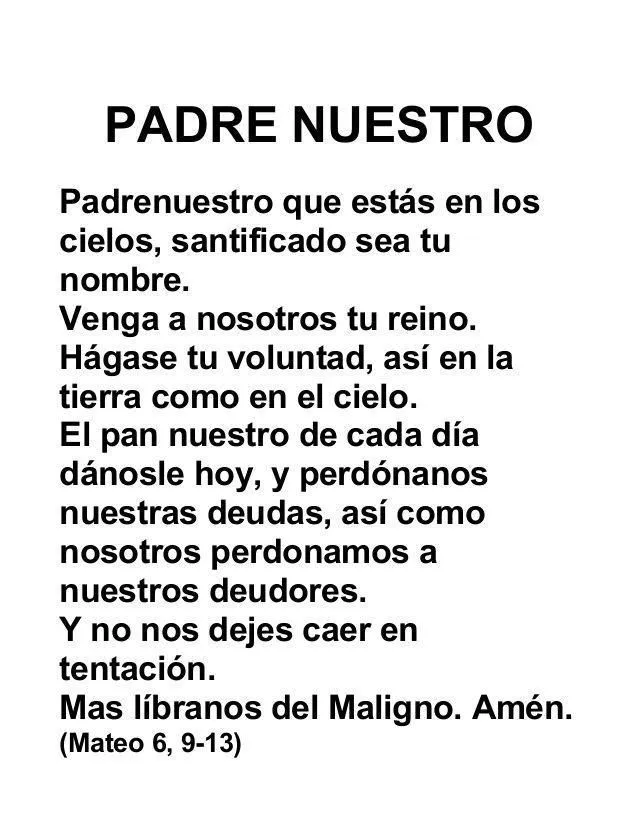 hola me ayudan:Escribe Padre Nuestro y Ave Maria. ​ - Brainly.lat