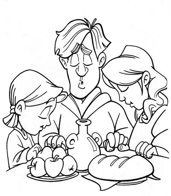 Dibujos Cristianos Para Colorear: Familia orando antes de comer ... Dibujos Cristianos Para Colorear: Familia orando antes de comer ...
