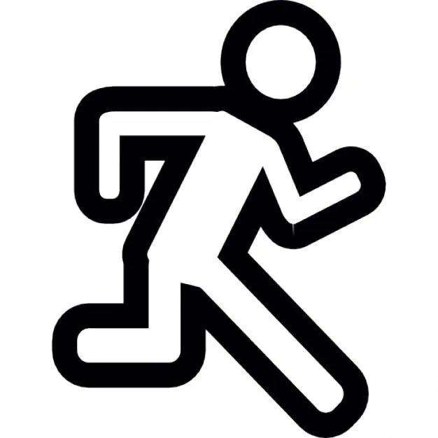 Hombre corriendo desde la vista lateral, ios símbolo interfaz 7 ... Hombre corriendo desde la vista lateral, ios símbolo interfaz 7 ...